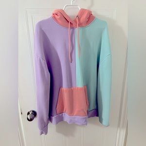 Pastel Colour Block Hoodie
